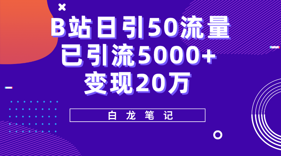 B站日引50+流量，实战已引流5000+变现20万，超级实操课程-颜夕资源网-第17张图片
