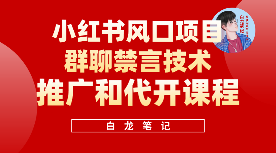 小红书风口项目日入300+，小红书群聊禁言技术代开项目，适合新手操作-颜夕资源网-第17张图片