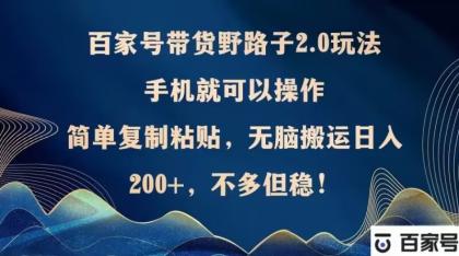 百家号带货野路子2.0玩法，手机就可以操作，简单复制粘贴，无脑搬运-颜夕资源网-第19张图片