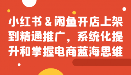 小红书&闲鱼开店上架到精通推广，系统化提升和掌握电商蓝海思维-颜夕资源网-第19张图片