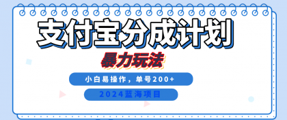 2024最新冷门项目，支付宝视频分成计划，直接粗暴搬运，日入2000+，有手就行！-颜夕资源网-第19张图片