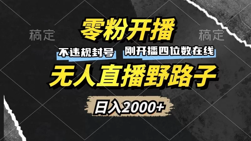 零粉开播，无人直播野路子，日入2000+，不违规封号，躺赚收益！-颜夕资源网-第19张图片