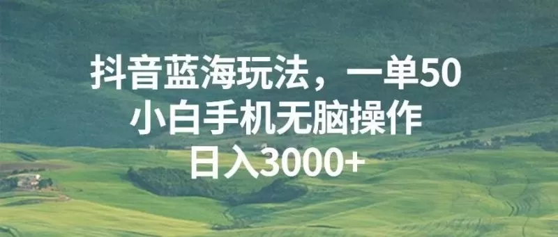 抖音蓝海玩法，一单50，小白手机无脑操作，日入3000+-颜夕资源网-第19张图片