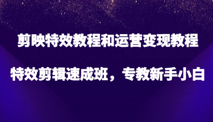 剪映特效教程和运营变现教程，特效剪辑速成班，专教新手小白-颜夕资源网-第19张图片