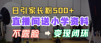 直播间送小学资料，每天引流家长粉500+，变现闭环模式-颜夕资源网-第19张图片