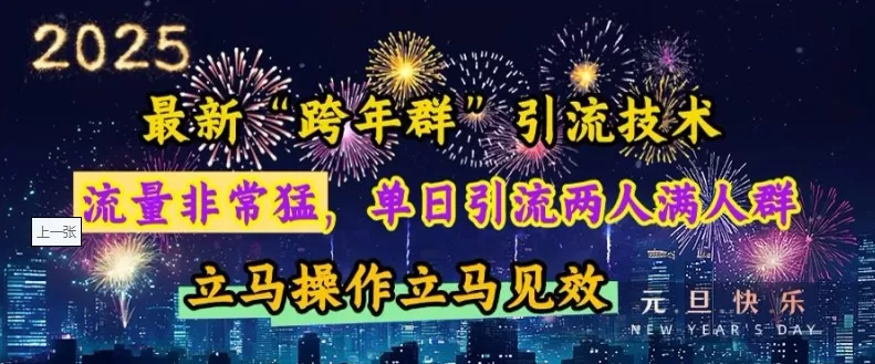 “跨年群”引流，流量非常猛，单日引流两人满人群，立马操作立马见效【揭秘】-颜夕资源网-第19张图片