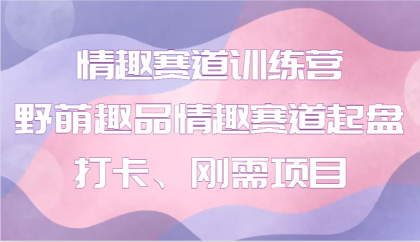 情趣赛道训练营 野萌趣品情趣赛道起盘打卡、刚需项目-颜夕资源网-第19张图片