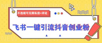 飞书一键引流抖音创业粉，不违规可 无限私信+评论-颜夕资源网-第19张图片
