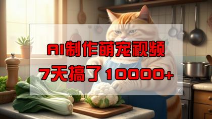 靠AI制做萌宠视频，7天做了1万 ，使用方便成本低，有手机就可以了-颜夕资源网-第19张图片