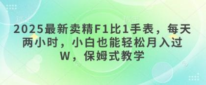 2025最新卖精F1比1手表，每天两小时，小白也能轻松月入过W，保姆式教学-颜夕资源网-第20张图片