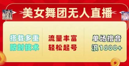 漂亮美女舞蹈团无人直播，配备多种封号技术性，总流量丰富多彩轻轻松松养号，单人单号可撸抖币好几张-颜夕资源网-第19张图片