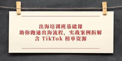 出海培训班基础课，助你跑通出海流程，实战案例拆解，含 TikTok 榜单资源-颜夕资源网-第19张图片