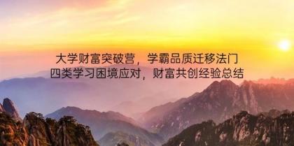 大学财富突破营，学霸品质迁移法门，四类学习困境应对，财富共创经验总结-颜夕资源网-第19张图片