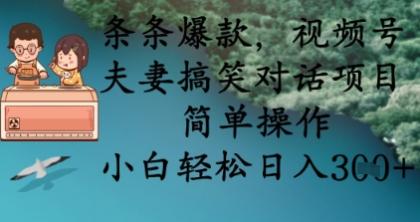条条爆款，视频号夫妻搞笑对话项目，简单操作，小白轻松日入3张-颜夕资源网-第19张图片