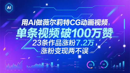 用AI做薇尔莉特CG动画视频，单条视频破100万赞，23条作品涨粉7.2万，涨粉变现两不误-颜夕资源网-第19张图片