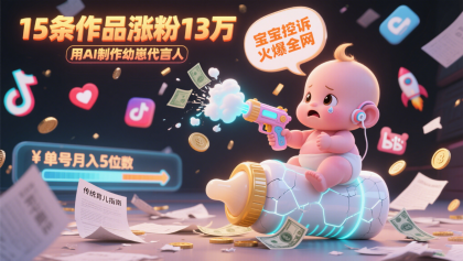 用AI制作幼崽代言人，宝宝的控诉火爆全网，15条作品涨粉13万，单号月入5位数实操教程-颜夕资源网-第19张图片