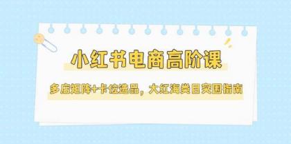 小红书电商高阶课，多店矩阵+卡位选品，大红海类目突围指南（更新5月）-颜夕资源网-第19张图片