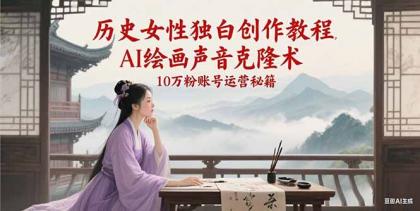 历史女性独白创作教程，AI绘画声音克隆术，10万粉账号运营秘籍-颜夕资源网-第19张图片