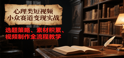 心理类短视频小众赛道变现实战，选题策略、素材积累、视频制作全流程教学-颜夕资源网-第19张图片