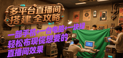 多平台直播间搭建全攻略，一部手机+一台电脑+一块绿布轻松实现你想要的直播间效果-颜夕资源网-第19张图片