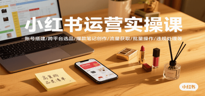 小红书运营实操课，账号搭建/跨平台选品/爆款笔记创作/流量获取/批量操作/违规处理等-颜夕资源网-第19张图片