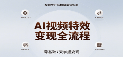 AI视频特效变现全流程，零基础7天掌握视频生产到橱窗带货变现-颜夕资源网-第19张图片