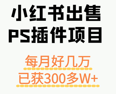 小红书出售PS插件项目，每月都收入好几万，长期操作已获利300多W+-颜夕资源网-第19张图片