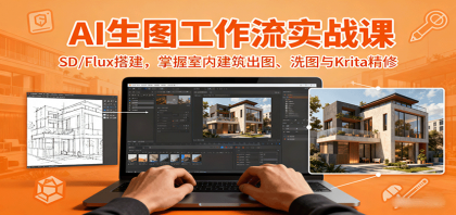 AI生图工作流实战课：SD/Flux搭建，掌握室内建筑出图、洗图与Krita精修-颜夕资源网-第19张图片