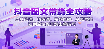 抖音图文带货全攻略：含基础课、精英课，私教直播，从账号搭建到流量提升及出单技巧-颜夕资源网-第19张图片