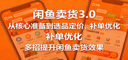 闲鱼卖货3.0，从核心准备到选品定价，补单优化，多招提升闲鱼卖货效果-颜夕资源网-第18张图片