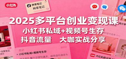 2025多平台创业变现课：小红书私域+视频号生存+抖音流量，大咖实战分享-颜夕资源网-第18张图片
